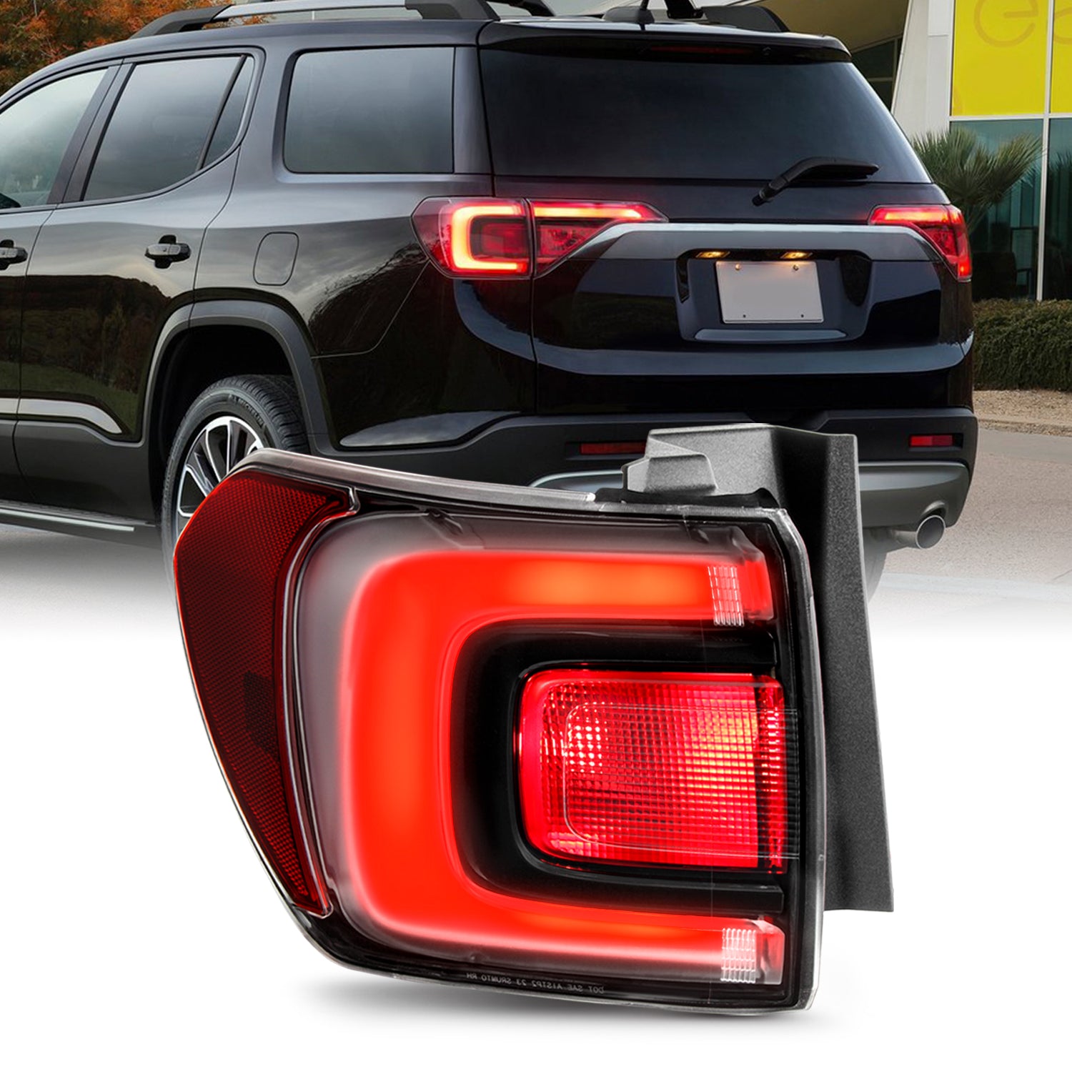 Driver Side Inner LED Tail Light Assembly For 2020-2023 GMC Acadia SL SLE SLT – Chrome Housing, Clear Lens, OEM 85150723
