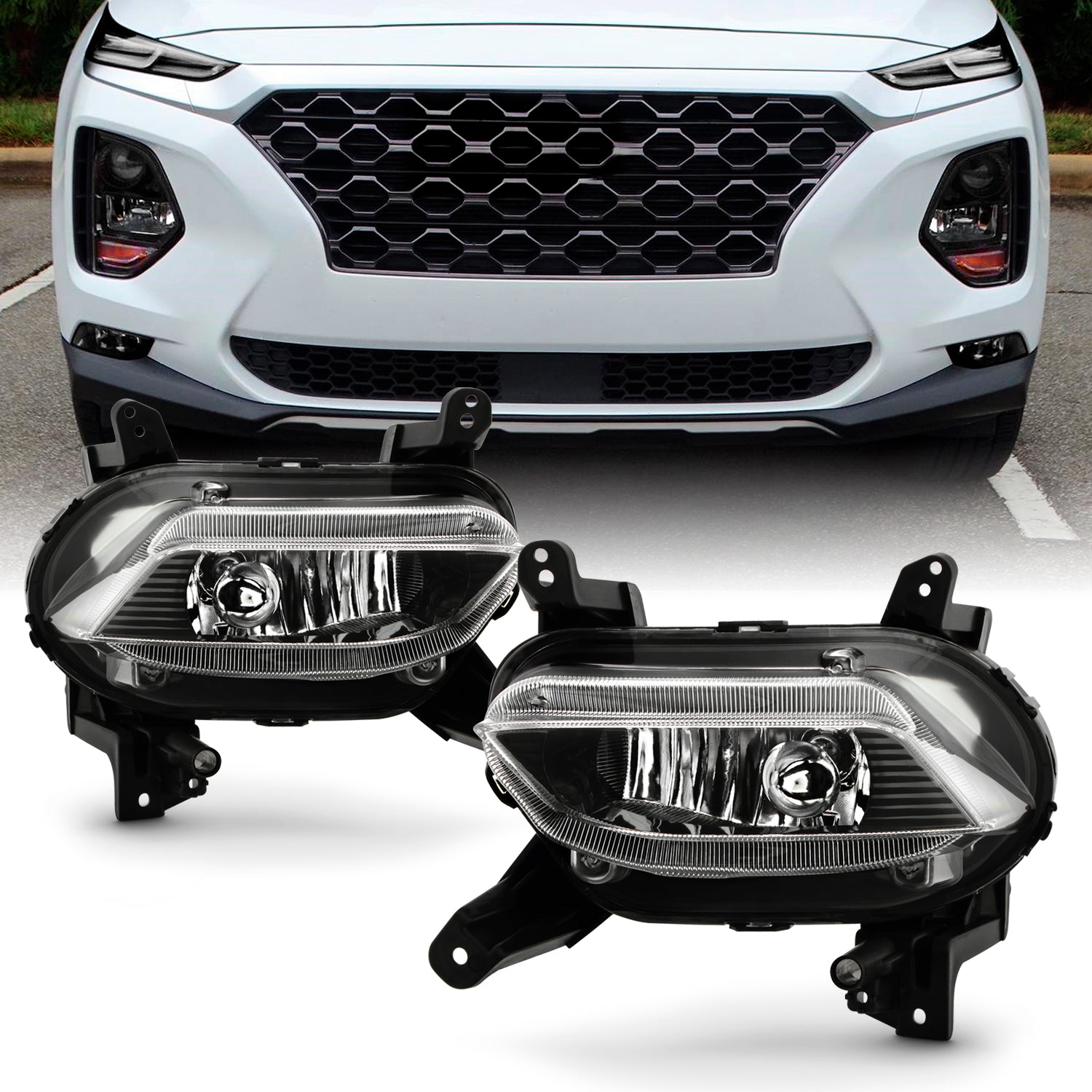 QIPEIZSP 6-Pack LED Bulb Kit For Hyundai Santa Fe 2019-2020 - 9005 High/Low Beam + H11 Fog Light