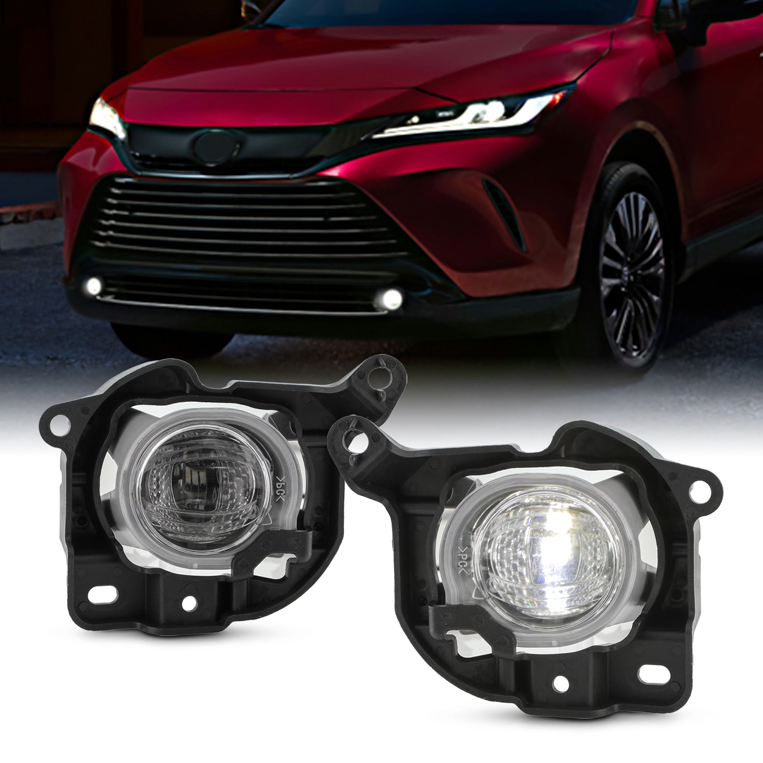 AKKON - Fits 2021-2024 Toyota Venza LED Bumper Driving Fog Lights Pair