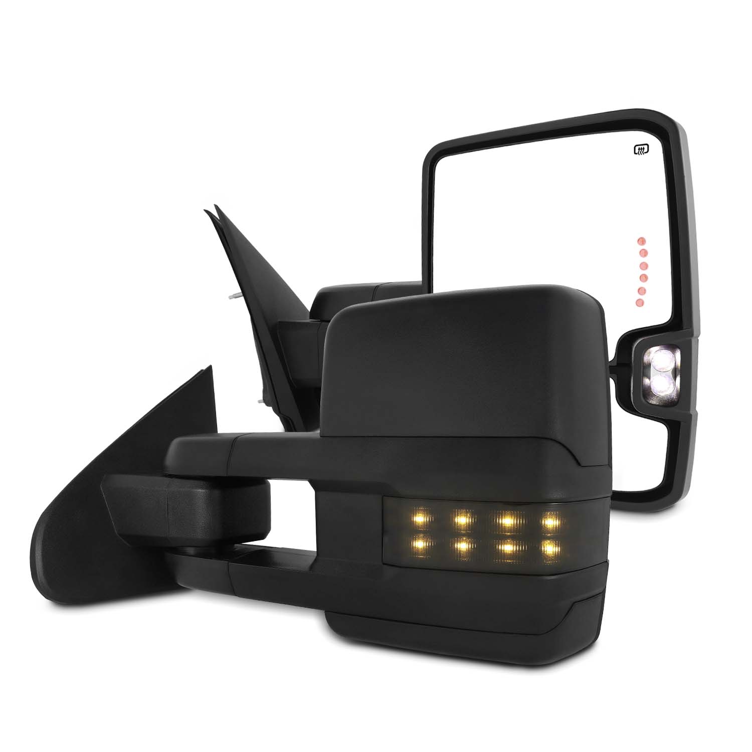 Spec-D Tuning Chrome Power Fold Tow Mirrors For 2014-2018 Silverado 1500 - Heated, LED Lights