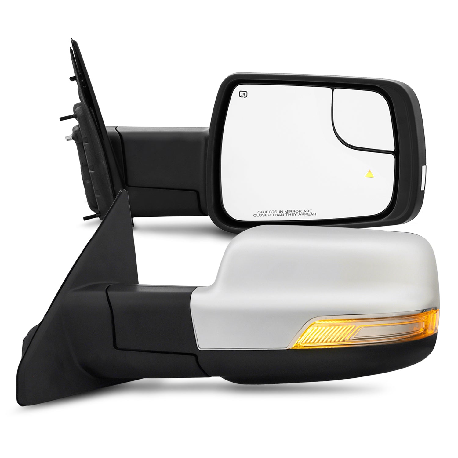 AKKON - Fit 19-24 Dodge Ram 1500 Power Heat Manual Folding Chrome Towi