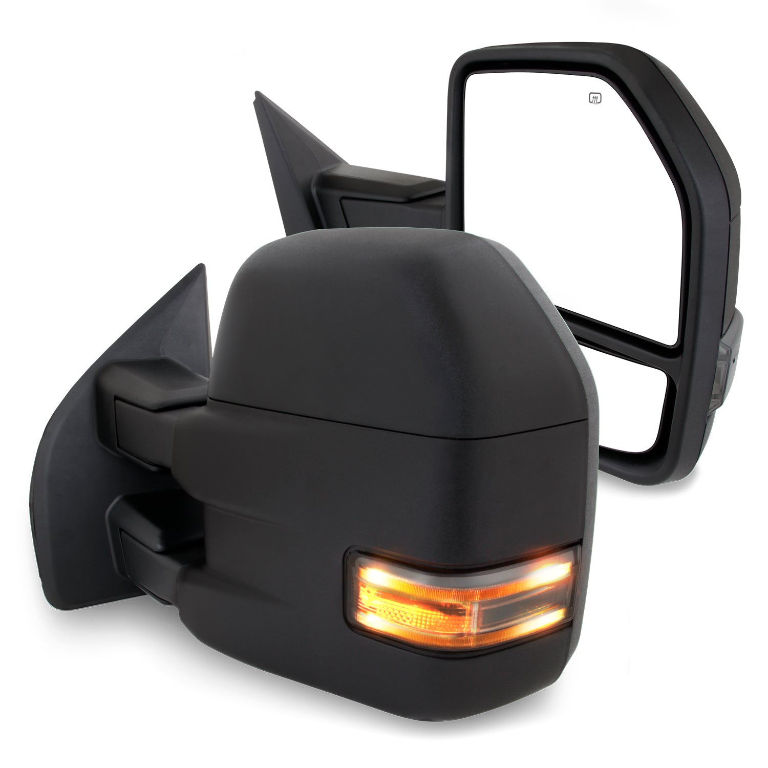 EagleMotor Power Heated Tow Mirrors For 2015-2018 Ford F150 – Black LED Telescoping