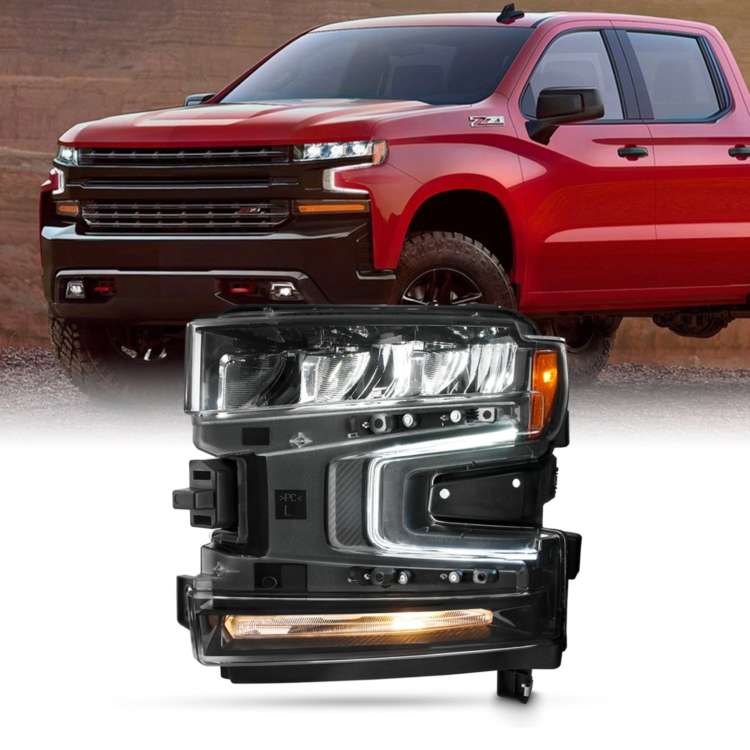 For Silverado 1500 2019-2020 LED Headlight Headlamps Assembly Left