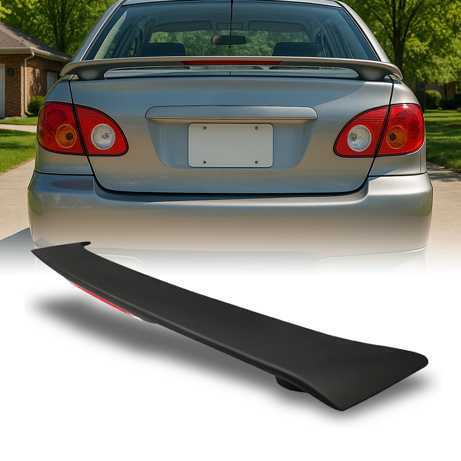OE Style Trunk Spoiler For 2003-2008 Toyota Corolla – Matte Black ABS With LED Light