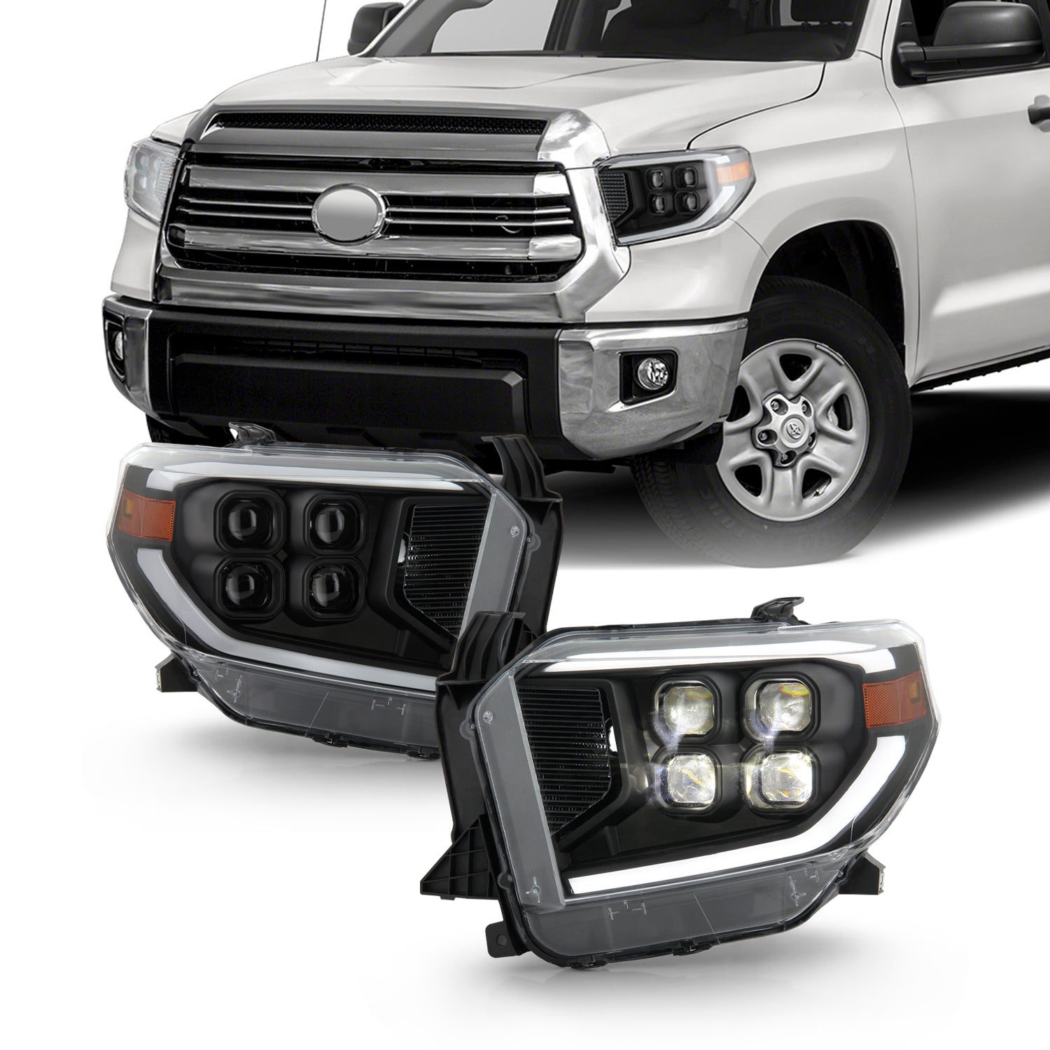 AKKON - Fits 2014-2021 Toyota Tundra Limited SR SR5 TRD LED Parking Qu