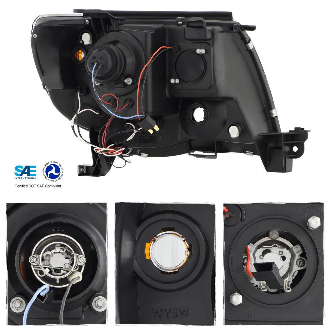 FITS BLACK 05-11 TOYOTA TACOMA DUAL HALO PROJECTOR LED HEADLIGHTS SET FITS BLACK 05-11 TOYOTA TACOMA DUAL HALO PROJECTOR LED HEADLIGHTS SET