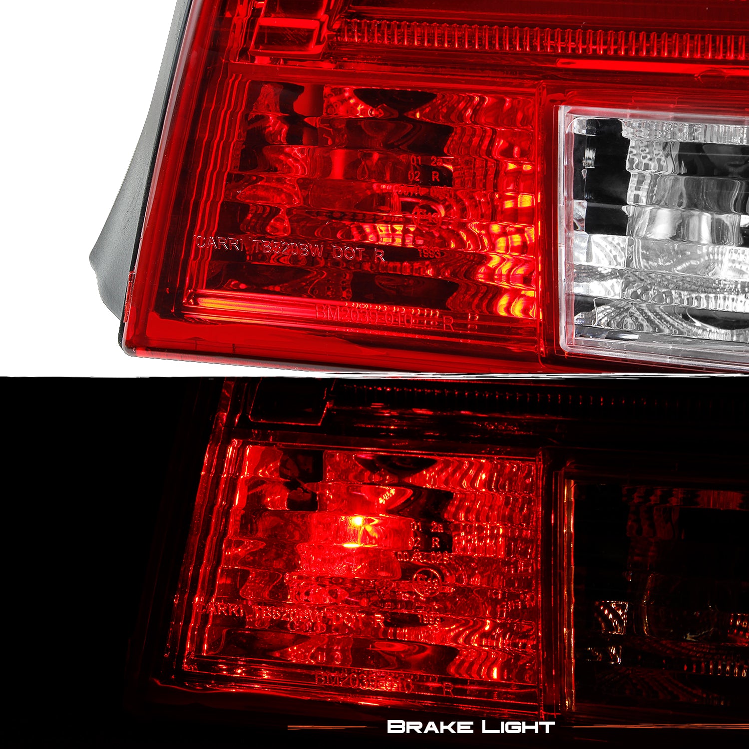 AKKON - For 1997-2000 BMW 5-Series E39 Red Clear Lens Tail