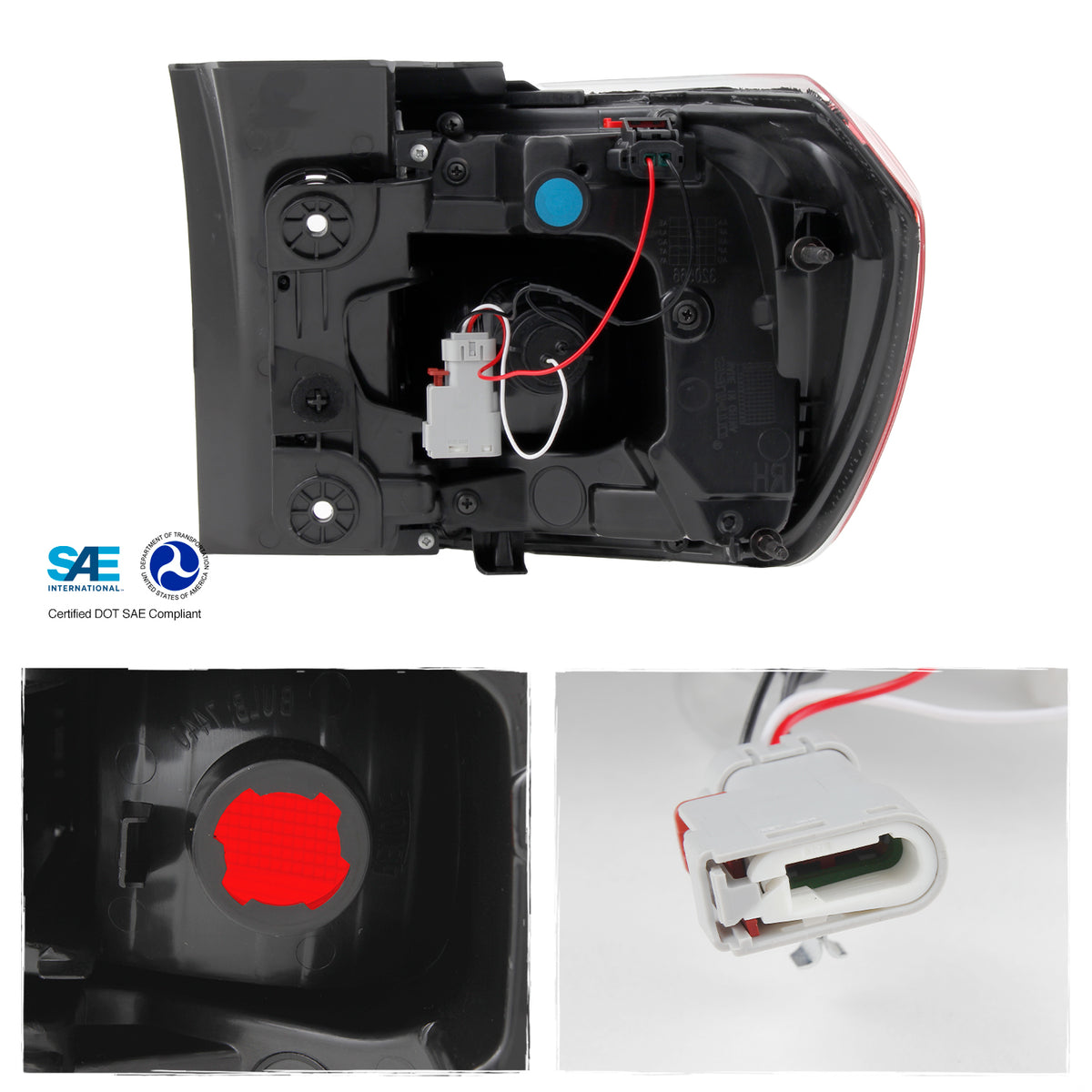 For 2019-2017 GMC Acadia Red Housing LH+RH Inner LED Tail For 2019-2017 GMC Acadia Red Housing LH+RH Inner LED Tail