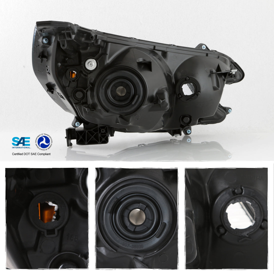 Black Amber Corner Headlights Assembly Pair For 2012-2014 Honda CR-V - DOT/SAE Certified