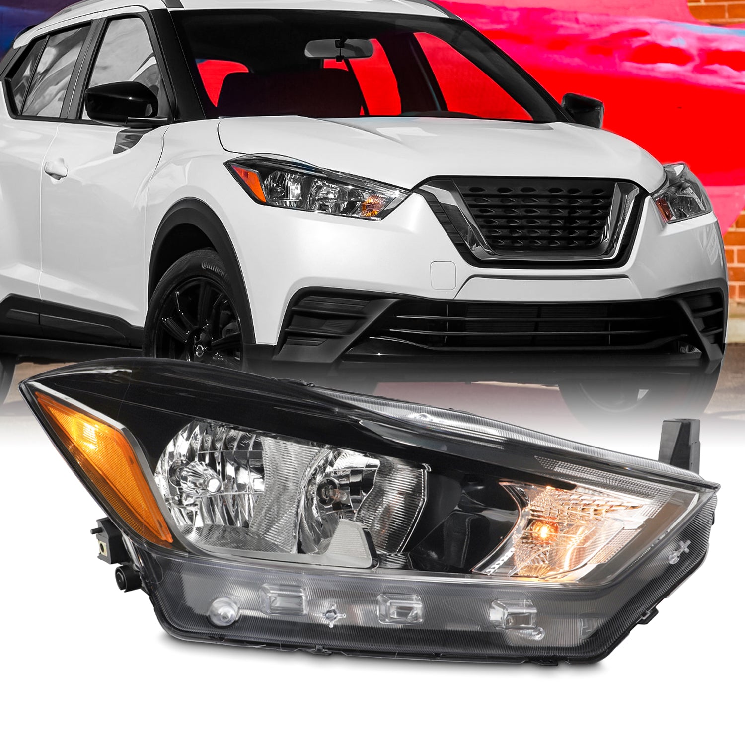 AKKON - Fit 2018 2019 2020 Nissan Kicks S / SV Model Halogen Type Proj