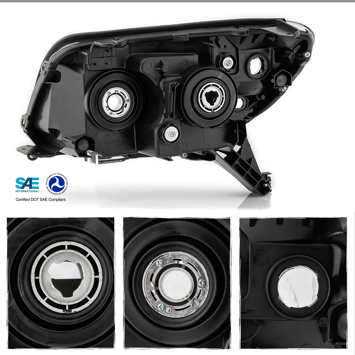 Pair Black Headlights For 2006-2009 Toyota 4Runner – Left & Right, DOT Certified