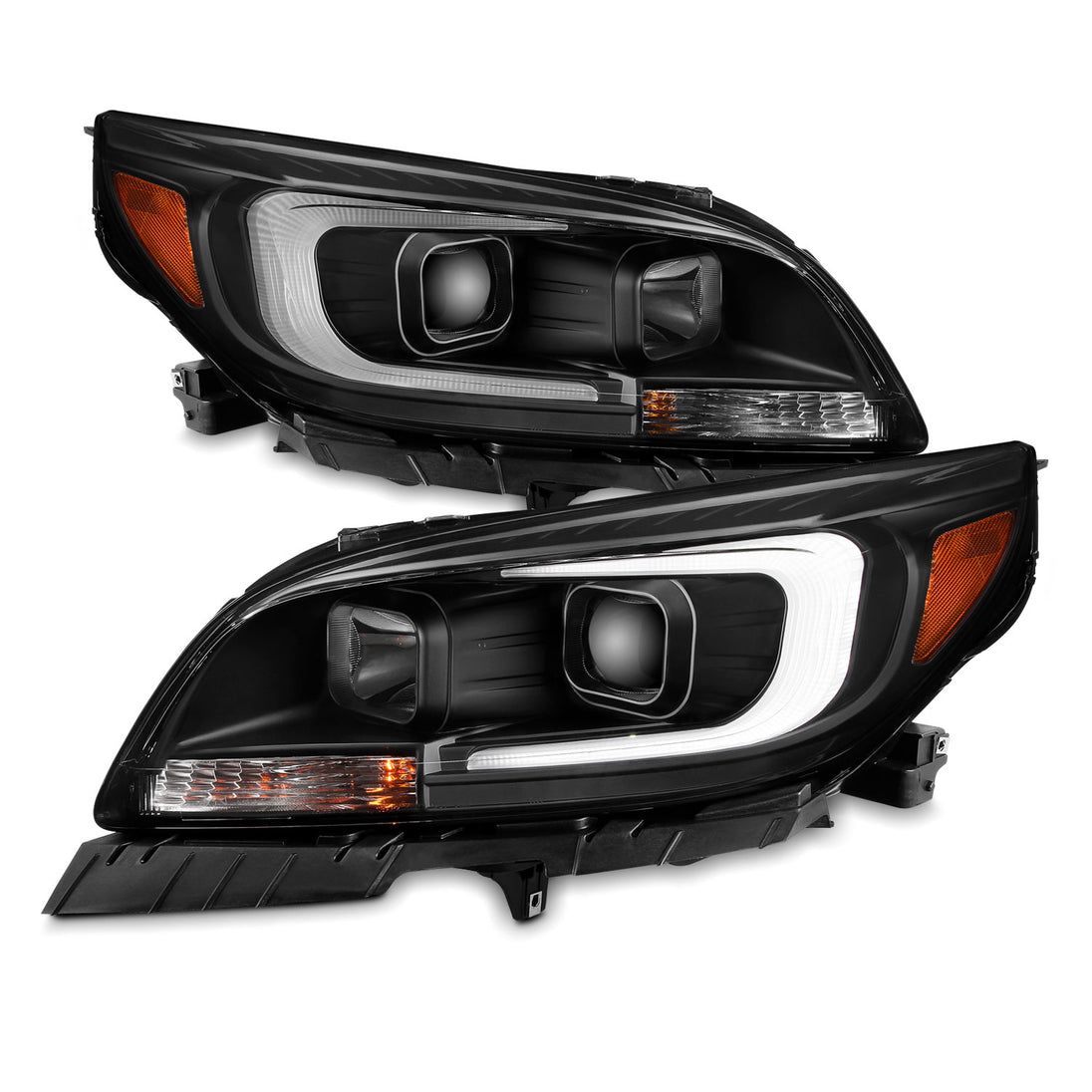 2013 - 2015 Chevy Malibu Projector DRL Headlights - Black 2013 - 2015 Chevy Malibu Projector DRL Headlights - Black