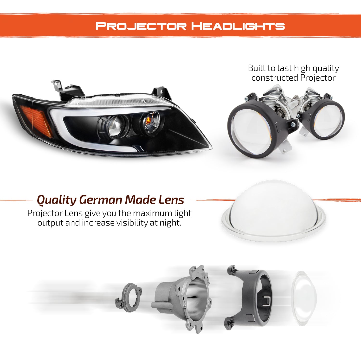 AKKON - [C-Style] [Black] 2003-2008 FX35 FX45 LED DRL