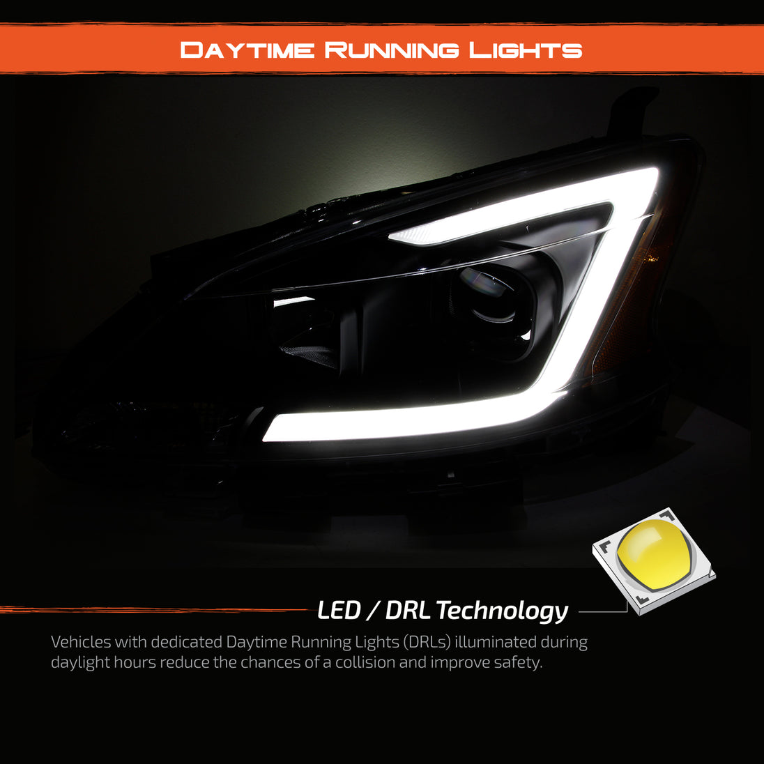 Ultravision9 LED Projector Headlights Assembly Pair For 2016-2019 Nissan Sentra 4DR