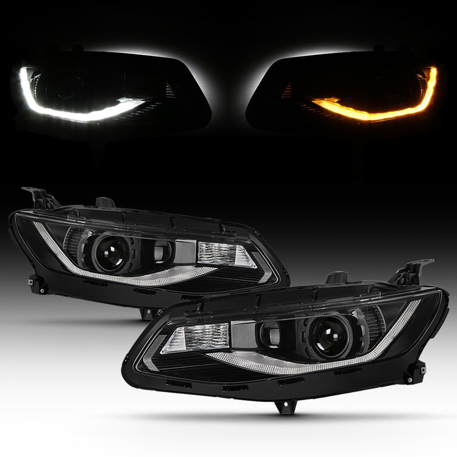 Driver Side Left Headlight For 2016-2018 Chevy Malibu – Halogen, Black Housing, Clear Lens