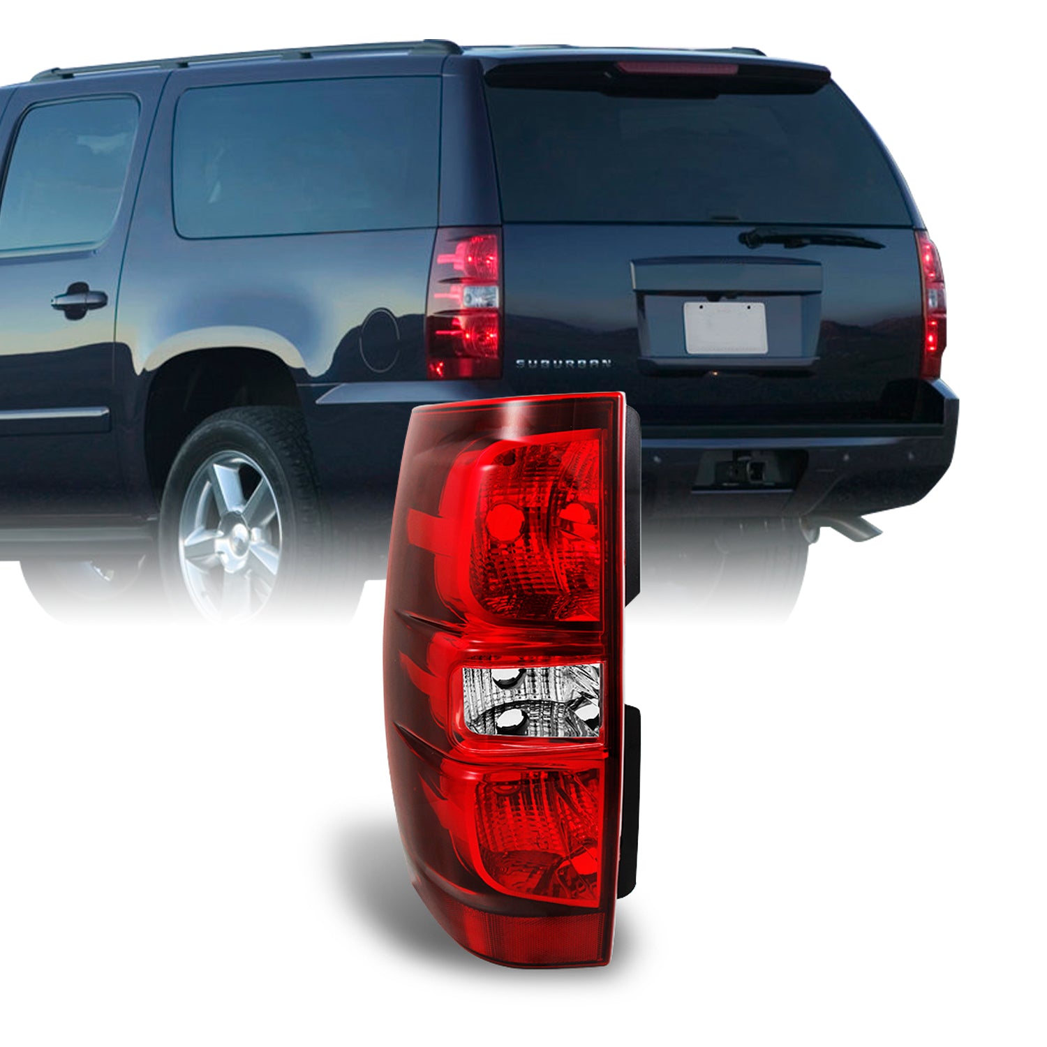 For Chevy Tahoe Suburban Red Clear Driver/Left Side - AKKON