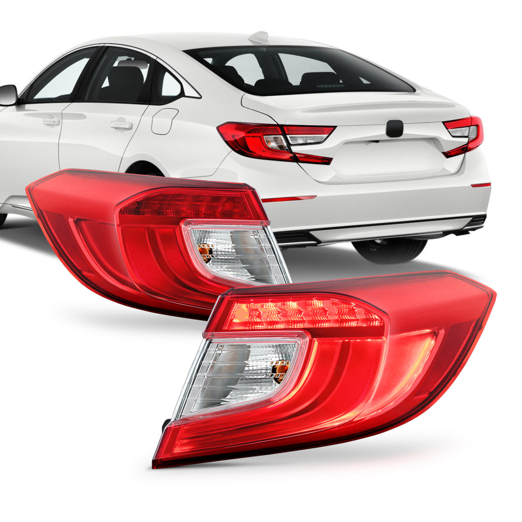 AKKON Fits 2018-2022 Honda Accord Sedan LED DRL Running Chrome Red C