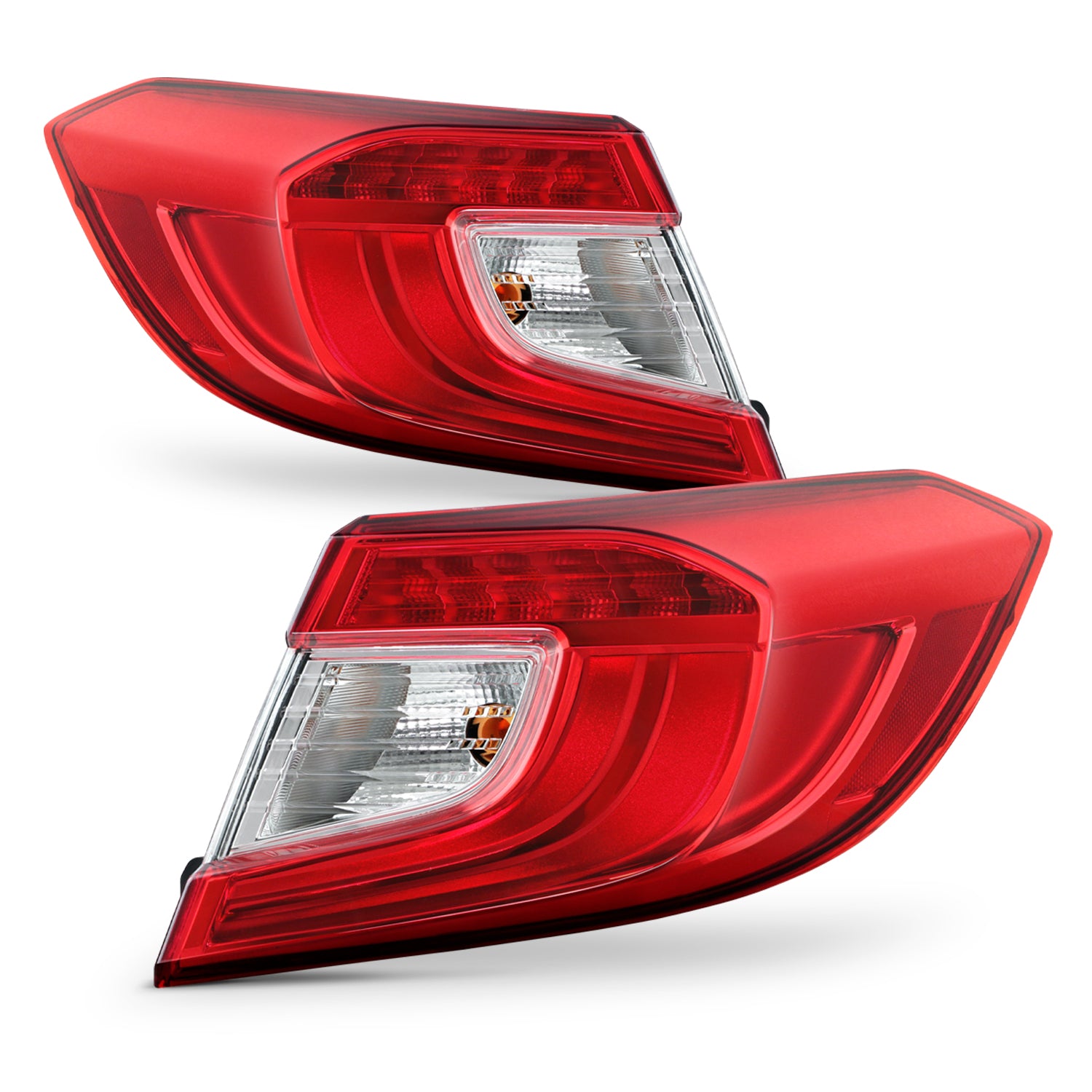 AKKON Fits 2018-2022 Honda Accord Sedan LED DRL Running Chrome Red C